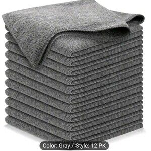 New Microfiber Cleaning Cloth Grey - 12 Packs 12.6"X12.6" - High Performance